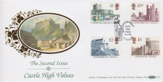 Gb Stamps Rare First Day Cover 1992 High Value Castles Edinburgh Benham Silk