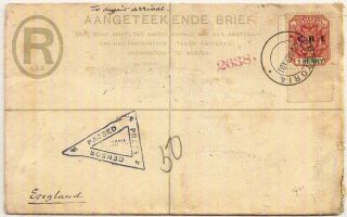 London - Brighton SC Day Down TPO on 1901 Boer War Censor South Africa Reg Env ERI 2