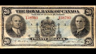 1935 The Royal Bank Of Canada 20$