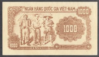 Vietnam North 1000 Dong Banknote P - 65a ND 1951 Contemporary Counterfeit UNC 2