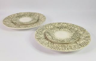 Napa Sage By Williams - Sonoma Dinner Plate & Salad Plate Green Grapes & Leaves
