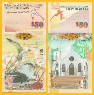 Bermuda 50 Dollars P - 61a 2009 Unc Banknote