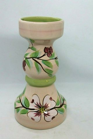 Gail Pittman Pink Cherry Blossom Hand Painted Vase Signed And Dated 