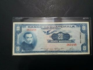 Banco De Guatemala 20 Quetzales,  Year 1,  949.