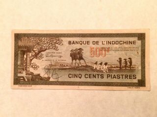 French Indochina 500 Piastres Banque De L 