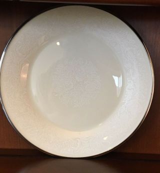 Lenox China Moonspun Pattern Dinner Plate Plate 10 - 3/4 Center 3 - 1/2 Made In Usa