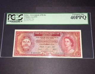 Pcgs Currency Graded Government Of Belize $5 Banknote P35a