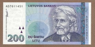 Lithuania: 200 Litu Banknote,  (unc),  P - 63,  1997,