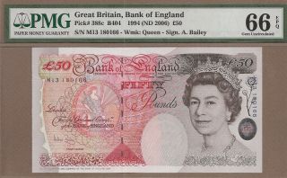Great Britain: 50 Pounds Banknote,  (unc Pmg66),  P - 388c,  1994,