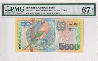 2000 Suriname 5000 Gulden P - 152 Pmg 67 Epq Gem Unc