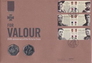 Gb Stamps First Day Cover 2006 Victoria Cross With 50p X 2 Coin