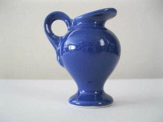 Shawnee Pottery Miniature Blue Pitcher Marked U.  S.  A 2