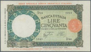 653366 Italian East Africa 50 Lire 1938,  P.  1_vf,