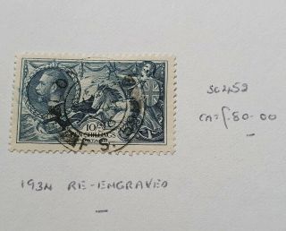 Gb Stamps King George V Sg 452 10s Indigo Re Engraved