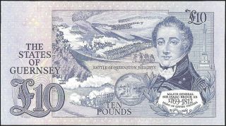 THE STATES OF GUERNSEY 10 POUNDS (1980 - 1989) P:50b UNC 2