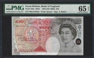 1994 Great Britain 50 Pounds Bank Of England B404 Pmg Gem Unc 65 Epq Bailey 2006