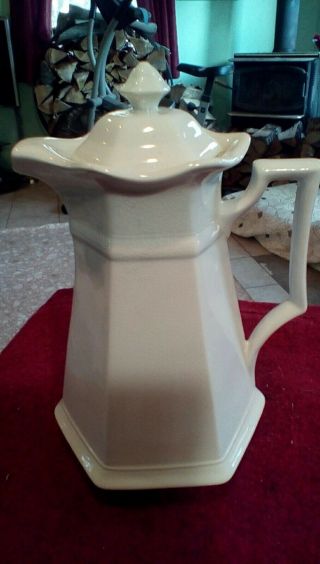 White Sterling Colonial English Ironstone J&g Meakin Ceramic Coco/ Tea Pot