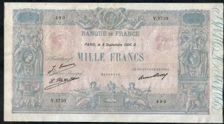 1000 Francs Bleu Et Rose 1926