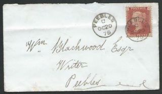 Gb Scotland 1875 1d Red On Cover Cancelled Peebles Cds. . .  53364