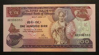 Ethiopia 100 Birr 1969 (1976).  Pick 34 A.  Uncirculated.  Scarce This.