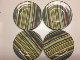 (4) Tabletops Gallery Aurora Striped 8 3/4 " Salad Plates