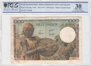 French Equatorial Africa 1000 Francs 1957 P - 34