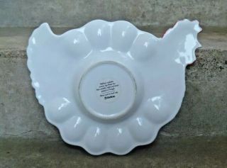 Teleflora Ceramic Hand Painted Chicken Deviled Egg Tray Platter Plate 3