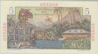 French Guiana 5 Francs 1947 Banknote PMG 66 Gem UNC EPQ 3