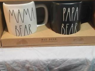 Rae Dunn Mama Bear And Papa Bear Mugs Adorable For Parents
