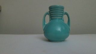 Shawnee Pottery Miniature Turquoise Vase Marked U.  S.  A