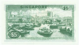 SINGAPORE - 5 Dollars ND (1967 - 73) P2,  UNC (SNG003) 2