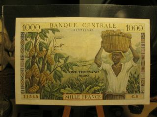 1962 Cameroun 1000 Francs Banknote