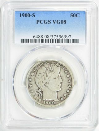 1900 S Barber Silver Half Dollar Pcgs Vg08.