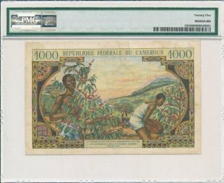 Banque Centrale Cameroun 1000 Francs ND (1962) PMG 25 2