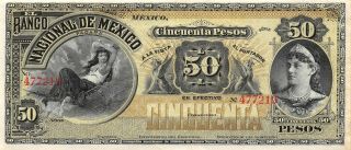 México 50 Pesos Nd.  1885 - 1913 M301r Circulated Banknote La3