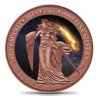 Germania 2019 5 Mark Atlas Of Meteorites Moldavite 1 Oz Silver Coin