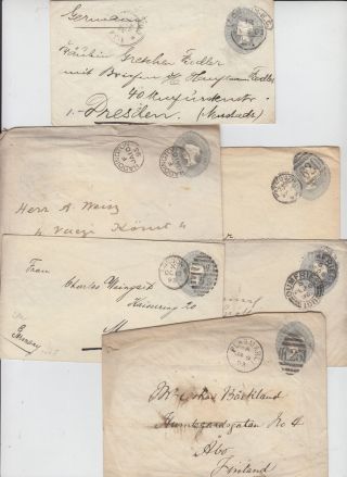 Great Britain 1882 - 1899 Six Queen Victoria Postal Stationery - 25318