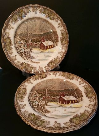 Johnson Bros Friendly Village [made In England] Set Of 3 9 ⅞ " Dinner Plates