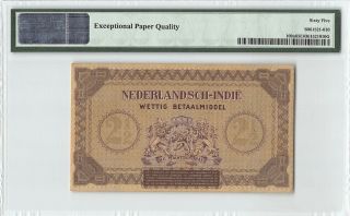 Netherlands Indies 1940 P - 109a PMG Gem UNC 65 EPQ 2 1/2 Gulden 2