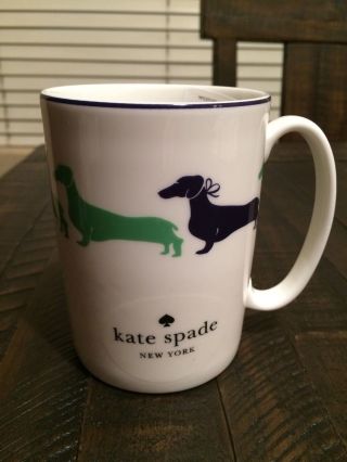 Kate Spade York By Lenox Wickford Dachshund 10 Oz Mugs Coffee Cup