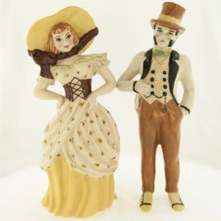 Ceramic Arts Studio Southern Couple Colonel Jackson And Miss Lucindy Yellow
