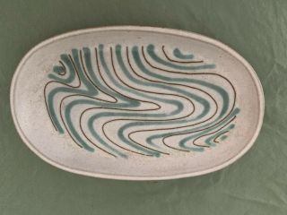 Vintage Art Pottery Bowl Plate Marked Mid Century Modern