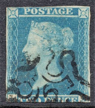 Gb Qv Sg14f,  1841 2d Blue,  With Number 5 In Maltese Cross
