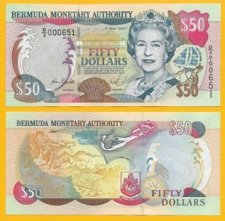 Bermuda 50 Dollars P - 54b 2007 Unc Banknote