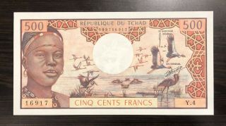 Chad - 500 Francs - Nd (1974) - Scarce - Pick 2a,  Unc.