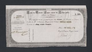 Caledonia 500 Francs 1872 (pick Unlisted) Aunc