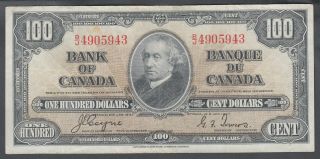 1937 Bank Of Canada 100 Dollars Bank Note Coyne