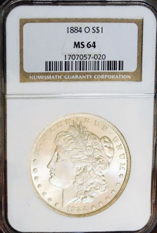 1884 O Morgan Dollar Ngc Ms64 Quality Blast White Morgan Nr 04631