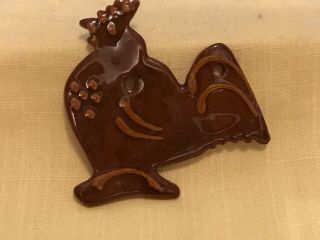 Ned Foltz Reinholds,  Pa Redware Pottery Rooster/chicken Ornament Lancaster Pa