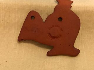Ned Foltz Reinholds,  PA Redware Pottery Rooster/Chicken Ornament Lancaster PA 2